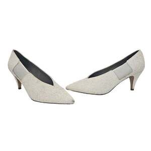 Free People Florence Glitter Kitten Heels Women's 7.5 Retro Minimalist